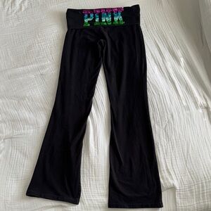 Vintage sequin fold over Pink yoga pants